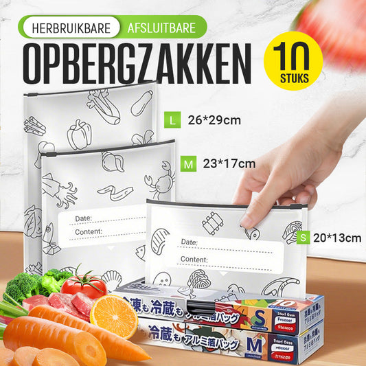 🍗Koop 2 krijg 1 gratis 🥦Herbruikbare aluminiumfolie verzegelbare opbergzakken