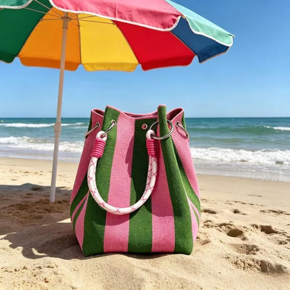 👜✨ LIMITED-TIME 60% KORTING! Stop met het slepen van saaie tassen! Deze handgemaakte boho bucket bag met 8+ kleuren is licht, uniek, en maakt élke zomeroutfit af.
