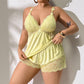 🥳2026 HOT SALE🥳💞 Meer dan 50K+ verkocht! 👗🌸 50% KORTING!  Camisole & shorts pyjama set met kanten afwerking – zachte satijnachtige stof, verstelbare bandjes & V-hals.