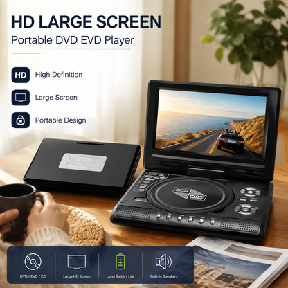 📺19,8 cm HD Draagbare DVD/EVD-Speler – Groot Scherm, Oplaadbaar & Compatibel met DVD/CD/USB/SD – Perfect voor Thuis & Onderweg 🔥 51% KORTING