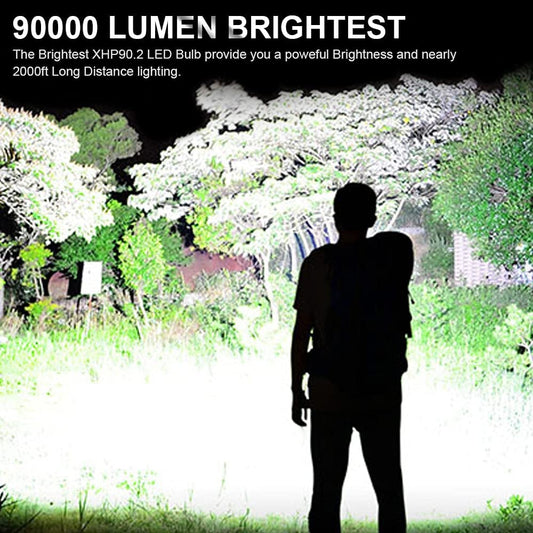 ✨ Professionele tactische zaklamp – 90.000 lumen ultraheldere verlichting, oplaadbaar met dubbele powerbankfunctie! ✨