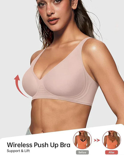 🍃Uitverkoop 50% KORTING⏰Diepe V-hals Push-up beugelloze naadloze jelly-bh