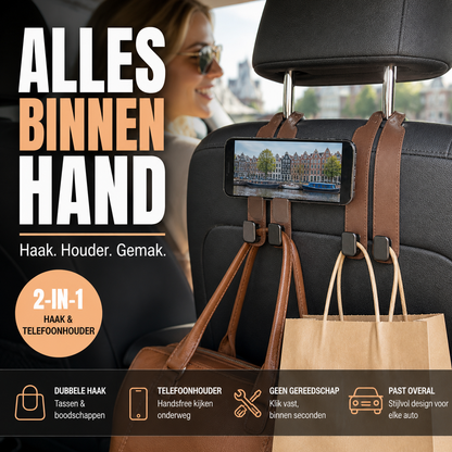 ⏳ 50% KORTING! ⏰ Autostoel tas-haak – stevig, eenvoudig te installeren & draagbaar. Houd handtassen, boodschappen & tassen netjes in de auto! ✨🧸
