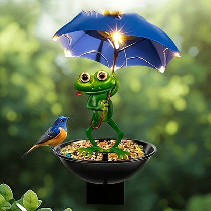 🐸☂️ Koop 3 = Krijg 1 Gratis – Creatieve Tuindecoratie (Paraplu Kikker) | Speels Detail voor Bloempotten en Tuin 🌿✨