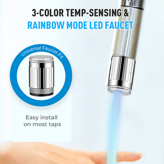 💧 Regenboog LED-kraanverlichting – Hydraulisch aangedreven, veilig en betrouwbaar!