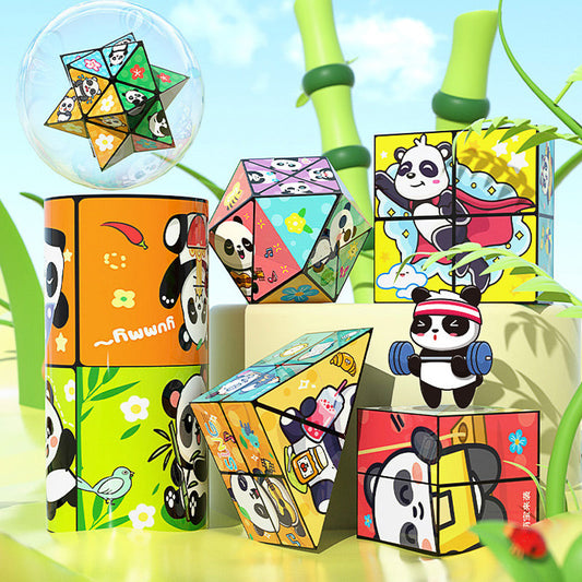 🔥 50% KORTING – Creatieve opvouwbare panda-magische kubus voor kinderen🐼✨