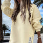 🔥Hot seller🔥 Lange Mouw Pullover met Rits Slit – Casual Sweatshirt Jurk voor Dames