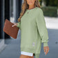 🔥Hot seller🔥 Lange Mouw Pullover met Rits Slit – Casual Sweatshirt Jurk voor Dames