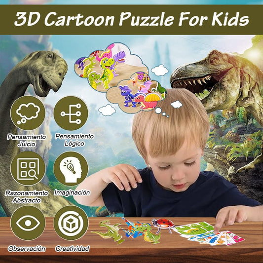 🧩 25-delige 3D-cartoonpuzzel voor kinderen: Weg van telefoons + Allround vaardigheidstraining – Veilig en leuk!