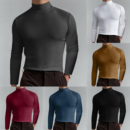 🌸50% korting🔥 Hooggesloten top met lange mouwen en slanke pasvorm voor heren