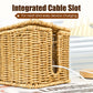 🔥50% korting🔥Handgeweven rotan kabel organizer box met deksel