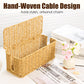 🔥50% korting🔥Handgeweven rotan kabel organizer box met deksel