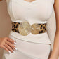 Dames vintage elastische riem met gouden gesp