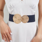 Dames vintage elastische riem met gouden gesp