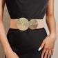 Dames vintage elastische riem met gouden gesp