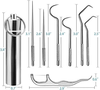 ✨ Draagbare roestvrijstalen tandenstoker – hygiënisch, duurzaam en veelzijdig, ideaal voor mondverzorging en op reis! ✨