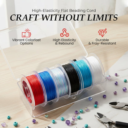 ✨ Platte kralendraad – zeer elastisch, duurzaam en kleurecht, perfect voor het maken van DIY-sieraden! ✨