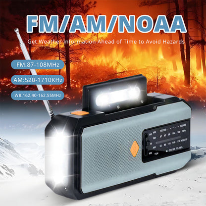 📻 NU 50% KORTING! ☀️ Noodweerradio op zonne-energie en handslinger – NOAA-meldingen, powerbank & ingebouwde zaklamp 🔋
