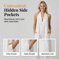 Mouwloze casual jumpsuit met V-hals en zakken