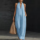 Mouwloze casual jumpsuit met V-hals en zakken