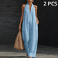 Mouwloze casual jumpsuit met V-hals en zakken