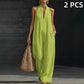 Mouwloze casual jumpsuit met V-hals en zakken
