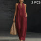 Mouwloze casual jumpsuit met V-hals en zakken
