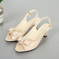👡 FLASH SALE: 50% KORTING! ✨ Elegante slingback sandalen met open teen voor dames – middelhoge hak, strikdetail en verstelbaar bandje 💃