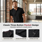 Casual slim fit T-shirt voor heren met knoopsluiting