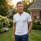 Casual slim fit T-shirt voor heren met knoopsluiting