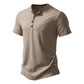 Casual slim fit T-shirt voor heren met knoopsluiting