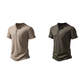Casual slim fit T-shirt voor heren met knoopsluiting