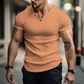 Slim fit Henley-shirt voor heren, effen kleur