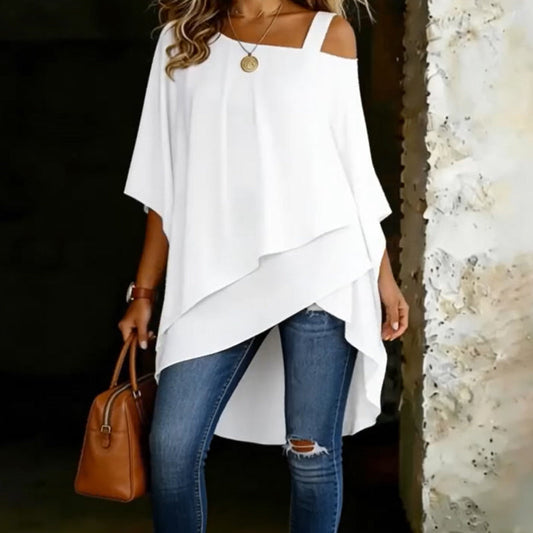 🔥Tijdelijke aanbieding: 50% korting - Asymmetrische casual blouse met losse pasvorm voor dames