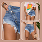 🔥【Aanbieding】🔥👖Hoge Taille Denim Short Dames | Met Diagonale Knopen | 5 Zakken✨