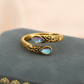 ✨ Vintage verstelbare open ring met een druppelvormige - lichtgevende zirkoon
