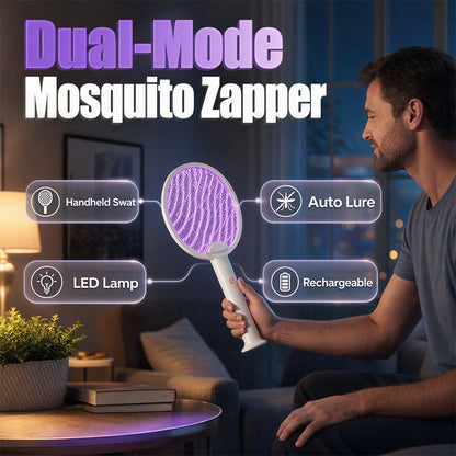 🦟 2-in-1 Elektrische Vliegenmepper – Oplaadbaar & Krachtige Bescherming Tegen Insecten ✨