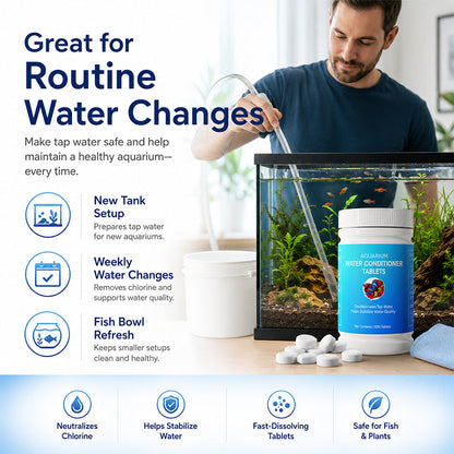 Tabletten voor het ontchloreren van aquariumwater