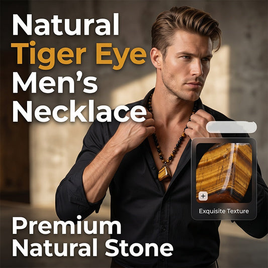 🔥56% KORTING NU🦁 Natuurlijke Tijgeroog Kralenketting voor Heren – Stijlvolle Sieraden met Energiesteen voor Dagelijks Gebruik & als Cadeau 🎁