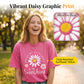Unisex vintage T-shirt met madeliefjesprint en losse pasvorm