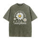 Unisex vintage T-shirt met madeliefjesprint en losse pasvorm