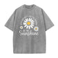 Unisex vintage T-shirt met madeliefjesprint en losse pasvorm