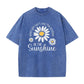 Unisex vintage T-shirt met madeliefjesprint en losse pasvorm
