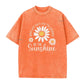 Unisex vintage T-shirt met madeliefjesprint en losse pasvorm