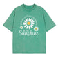 Unisex vintage T-shirt met madeliefjesprint en losse pasvorm