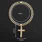 Full Rhinestone Hip-hop Bold Cross Pendant Necklace