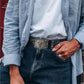 ♉Retro leren riem voor heren met stierkopreliëf