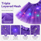 ✨ LED Verlichte Pailletten Tutu Rok – Sterren Mesh Prinsessenrok voor Meisjes en Volwassenen ✨