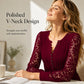 Dames Casual Top met Kanten Lange Mouwen en V-hals