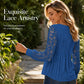 Dames Casual Top met Kanten Lange Mouwen en V-hals